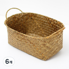 Gongganlove 手提圓形藤編水果籃, 天然, 6個