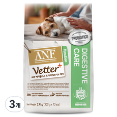 ANF 베터플러스 독 기능성 사료, 장건강/유산균, 3.9kg, 3개