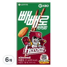 PEPERO 杏仁 KBO 培養英雄, 37g, 6個