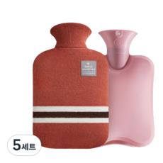 생활애찬 빅사이즈 보온 물주머니 찜질 핫팩 오렌지 2000ml, 5세트