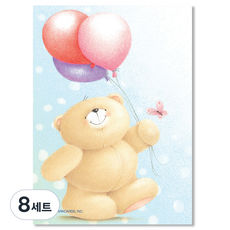 Hallmark 小熊信紙 4p + 信封 2p KLT1513, 混合顏色, 8套