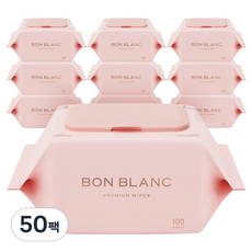 본블랑 순한 물티슈 캡형, 50g, 100매, 50개