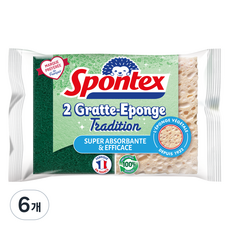 스폰텍스 TRADITION 전통 감성 스크럽 스펀지, 6개, 2개입