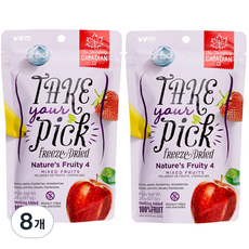 테이크유어픽 동결건조 네이쳐스 후르티 베리믹스 4 20g, 8개, 바나나 + 사과 + 블루베리 + 딸기 혼합맛