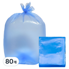 월드크린 분리수거 배접 비닐봉투 파랑, 100L, 80개