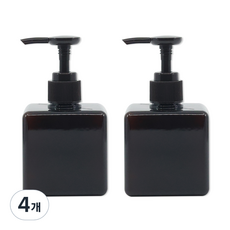 뉴앤룩 사각 디스펜서 주방세제 리필용기 일반형 250ml, 브라운, 4개