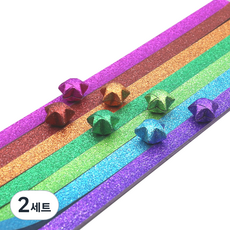 미소로운 이벤트 양면 별 종이접기 멀티페이퍼 샤이니 컬러 520p 세트, 2세트, 7색