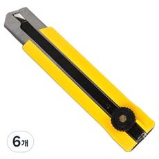 BESTIR 오토락 커터칼 25mm BST-03569, 옐로우, 6개