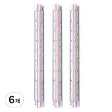 블루마토 삼각스케일자 15cm, 6개, 혼합 색상