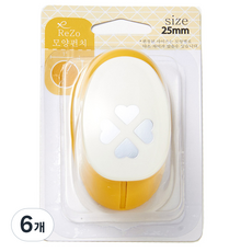 ReZo 모양펀치 25mm, 4하트, 6개