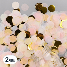 버블 컨페티 종이꽃가루, 핑크앤골드, 2세트