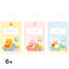 KAKAO FRIENDS April Shower印花掛式香氛袋 棉花香, 18g, 6個, 其他香