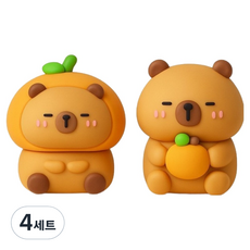 엠에스코퍼레이션 큐티바라 카피바라 미니 연필깎이 2종 세트, 브라운, 4세트