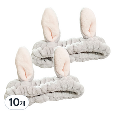 鬧騰姐妹 兔耳洗臉髮帶, 10個, 灰色