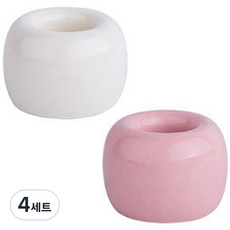 River Green 純瓷牙刷架 2p, 粉色+白色, 4組