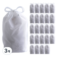 不織布束口袋防塵袋 16 x 25 cm 25入, 白色, 3個