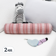 베드앤데코 에브리데이 경추 목베개 + 솜 세트, 크레욘핑크, 2개