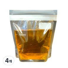 생활을그리다 스탠드 투명 육수 저장팩 700ml, 중(M), 60개입, 4개