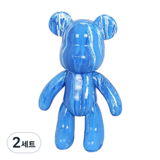 타니 유체화 곰돌이 꾸미기 DIY 세트 블루 다크 블루 화이트, 2세트