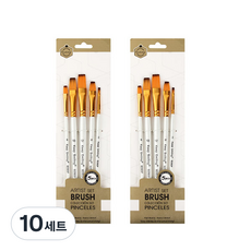 에이비엠코리아 수채화붓평붓 5p 색상랜덤, 가로 26cm x 세로 7.5cm, 10세트