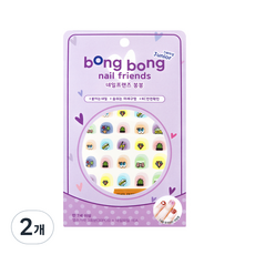 Bong Bong Friends Nail Friends Bong Bong 8歲以上青少年用黏貼式美甲, 卡通世界, 2個