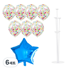 PARTYSHOW 氣球支架裝飾組 70cm, 銀箔紙屑 2 號, 6套