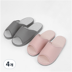 [쿠팡수입] 설레 캘리 거실화 2종 세트, 그레이, 핑크, 4개