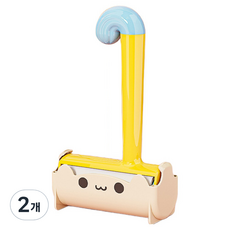 Gold Pang 貓咪尾巴造型 除塵除毛 黏毛滾輪 貓咪黃, 2個