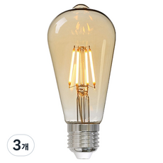 Meliving DS 愛迪生燈泡 ST64 LED 4W, 燈泡色, 3個