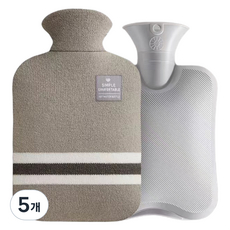 Urbanpic 水瓶造型大容量熱水熱敷袋, 淺灰色B, 5個