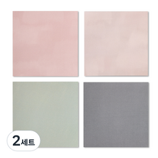 왈가닥스 컬러 페인팅 메모블럭 미스티 4종, 미스티로즈, 샌디핑크, 애쉬카키, 토프그레이, 2세트