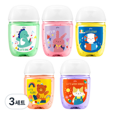 플루 클린 손소독제겔 5종 세트 블루베리 + 자몽 + 알로에 + 애플 + 피치, 3세트