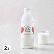 밀크온밀크 무항생제 인증 목초우유, 2개, 750ml