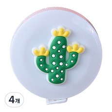 Bacogel 便攜式可愛迷你仙人掌捲尺, 4個, 1.5m