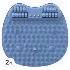 쿠쏘 지압판 롤러형 발바닥 마사지 매트, 블루, 2개