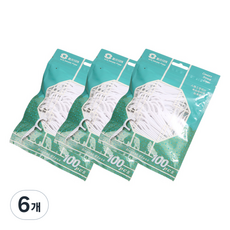 오픈스페이스 덴탈 일회용 저자극 치실, 7.7cm, 100개입, 6개