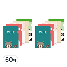 유니크 L홀더 화일 A4 애니멀, 랜덤, 60매