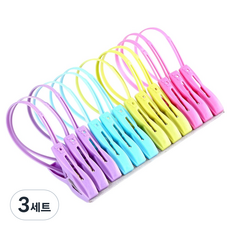 루미온 여행용 고리 빨래집게 12p 세트, 멀티, 3세트