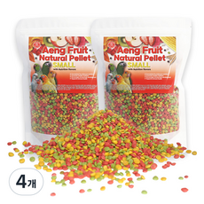 앵무새 앵프룻 중형 과일 펠렛 먹이, 500g, 4개