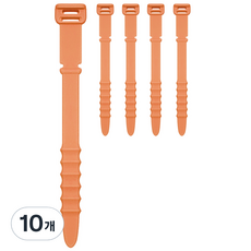 Rinablue 矽膠線材整理束帶, 10個, 橘色