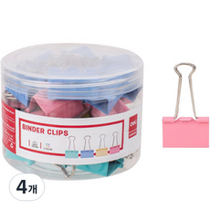 델리 파스텔 더블클립 D0733, 소, 40개입, 4개