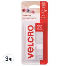 VeLCRO 威扣 一般捲式白色膠帶, 3個