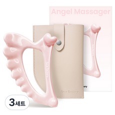 페이스팩토리 세라믹 엔젤 괄사 + 파우치 세트, 베이비핑크(괄사), 3세트