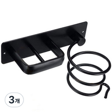 에버하우스 가정용 심플 경량 드라이기 거치대, 블랙, 3개