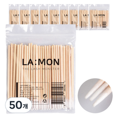 LaMon 多用途微型超細木棒棉花棒, 單一顏色, 50個