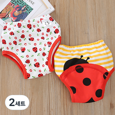 엠케이 안심방수 배변훈련팬티 2종 세트, 무당벌레, 2세트