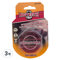 BIGTEETH 室內用雙面固定膠帶 25.4mm x 1.52m x 厚度 1mm, 3個