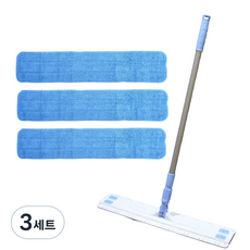 에이클린 밀대 청소기 대형 화이트스카이 + 블루 분섬사 패드 3p 세트, 3세트