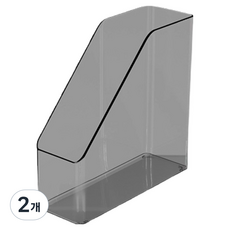 모던베이스 모던 아크릴 투명 파일꽂이 22.2 x 8 x 22.2 cm, 블랙, 2개