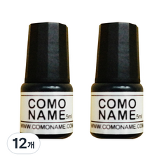 꼬모네임 스탬프 리필잉크 수성용 5mL, 검정, 12개